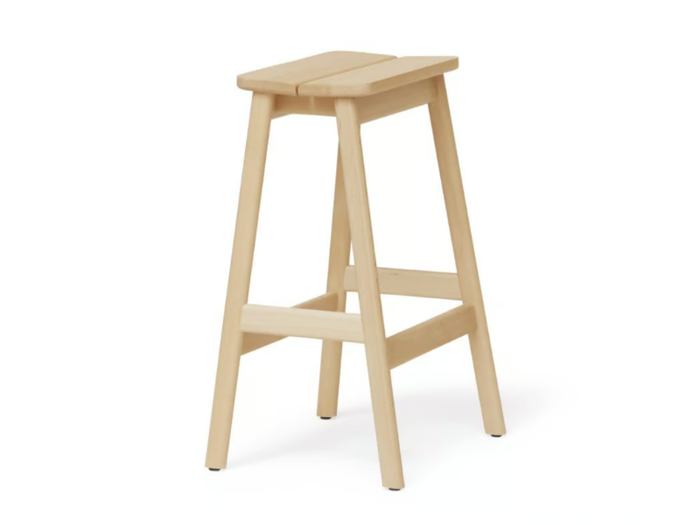 ANGLE STANDARD 65 - High beech stool with footrest _ Form & Refine